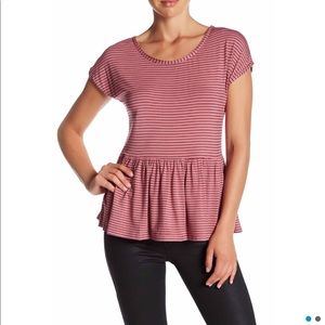NWOT Nordstrom’s max studio striped peplum top
